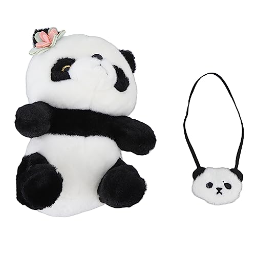 TEUOPIOE Linda y Suave almohada de Felpa de Panda, cómoda y lavable, juguete de muñeca de Peluche Con decoración de Flores, 9,8 pulgadas para Regalos escolares de dormitorio von TEUOPIOE