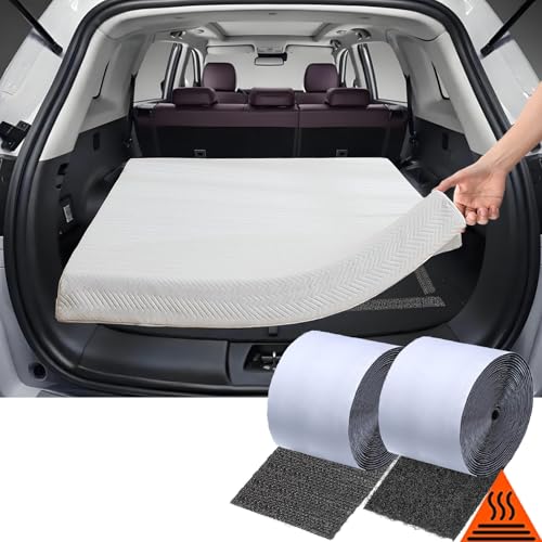 TEUVO Klettband Selbstklebend für Autos und SUV, Hochtemperaturbeständig Klettverschluss Selbstklebend für Campingmatratze, Fensterläden, Sitzbezüge, Ideal für glatte Oberflächen, 11CM Breit 6M Lang von TEUVO