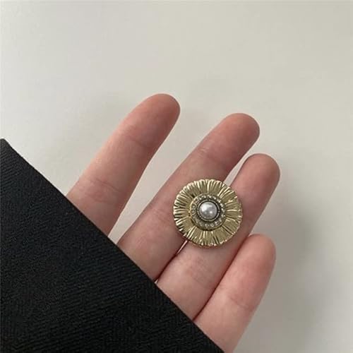 10 Stück modische Damen-Kleidungsknöpfe, runde Perlen-Diamant-Knöpfe zum Nähen, Kleid, Hemd, dekoratives Zubehör, Metallknöpfe von TEWAX