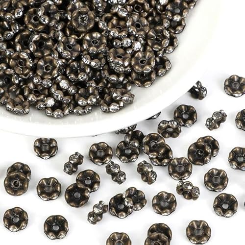 50 Stück/Lot 4/6/8/10 mm gemischte Farben Strass Rondelle Kristall quadratisch rund lose Abstandshalter Perlen für Schmuckherstellung DIY Zubehör von TEWAX