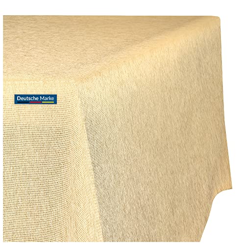 TEXMAXX® Tischdecke abwaschbar eckig - 110 x 110 cm in Gelb/Maßgefertigte Tischdecke Leinenoptik/Tischdecke wasserabweisend mit Lotuseffekt/Weihnachtstischdecke Leinen von TEXMAXX