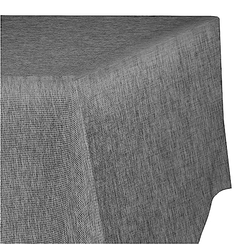 TEXMAXX® Tischdecke abwaschbar eckig - 110 x 110 cm in Grau/Maßgefertigte Tischdecke Leinenoptik/Tischdecke wasserabweisend mit Lotuseffekt/Gartentischdecke mit Fleckschutz von TEXMAXX