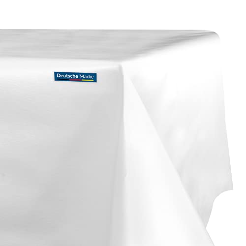 TEXMAXX® Wachstuchtischdecke versch. Größen - 180 x 140 cm/abwaschbare Tischdecke/Wachstischdecke/Wachstuch Tischdecke geeignet als Gartentischdecke - Farbe Weiß von TEXMAXX