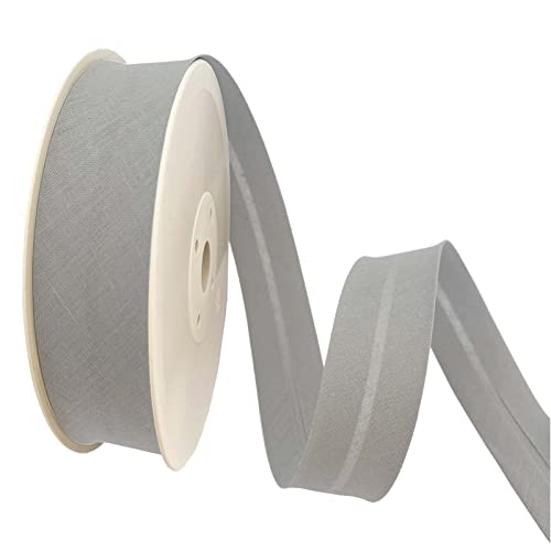 TEXTEX = 20 mm Breites Schrägband. 50% Baumwolle und 50% Polyester. Stück von 10m - (Mittelgrau) von TEXTEX