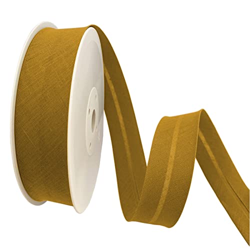 TEXTEX = 20 mm Breites Schrägband. 50% Baumwolle und 50% Polyester. Stück von 10m - (Ocker) von TEXTEX