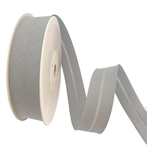 TEXTEX = 40 mm Breites Schrägband. 50% Baumwolle und 50% Polyester. Stück von 10m - (Mittelgrau) von TEXTEX