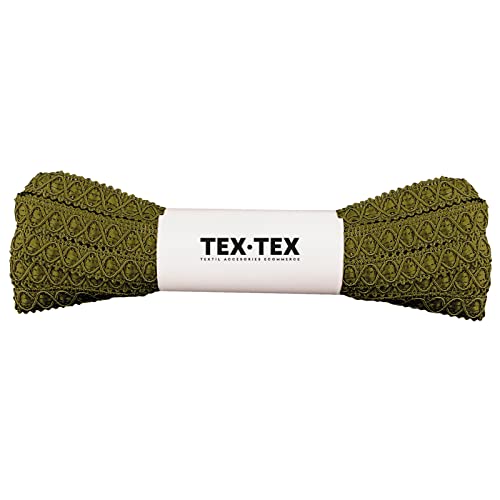 TEXTEX= Rayon-Berguilla Rhombus Gallon zur Dekoration und Personalisierung von 12 mm breiten Textilbekleidung. Stücke von 10 Metern - (Militärgrün) von TEXTEX