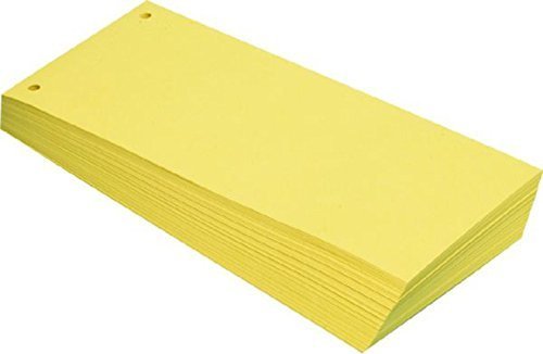 TEXTIMO Trennstreifen Gelb (1000 Stk., 10,5 x 24 cm quer, A5, 2 Löcher, Karton, 180 g/m2) von TEXTIMO