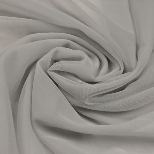 Textrend Chiffon Stoff Meterware - 100% Polyester - Antiallergisches Material - Stoff zum Nähen von Kleidungsstücken Schleiern und Dekorationen - Textilien 1x1.6m (Grau) von TEXTREND