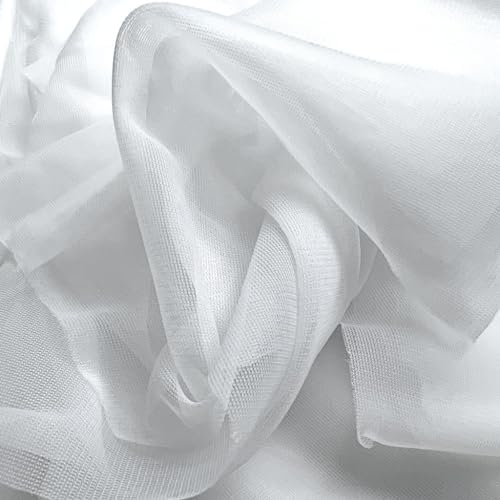 Textrend Chiffon Stoff Meterware - 100% Polyester - Antiallergisches Material - Stoff zum Nähen von Kleidungsstücken Schleiern und Dekorationen - Textilien 1x1.6m (Weiß) von TEXTREND