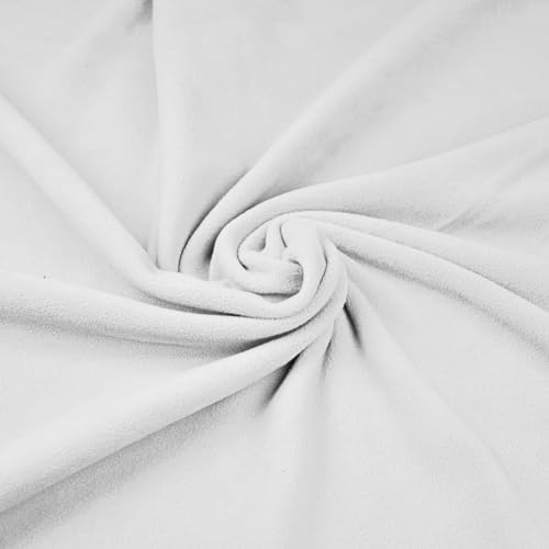 Textrend - FleeceStoff - Polarstoff - Antibakteriell - Textilien 1x1.5m - Meterware - Verschiedene Farben - Schneidern (Weiß) von TEXTREND