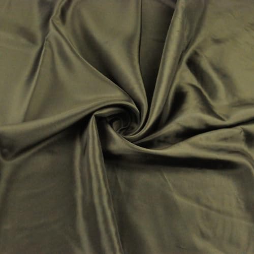 Textrend Futterstoff Meterware - 100% Acetat - Knitterfreies Material - Vielseitiger Dekorationsstoff - Material der Kleidung - Textilien 1x1.4m - Stoff zum Nähen (Khaki) von TEXTREND