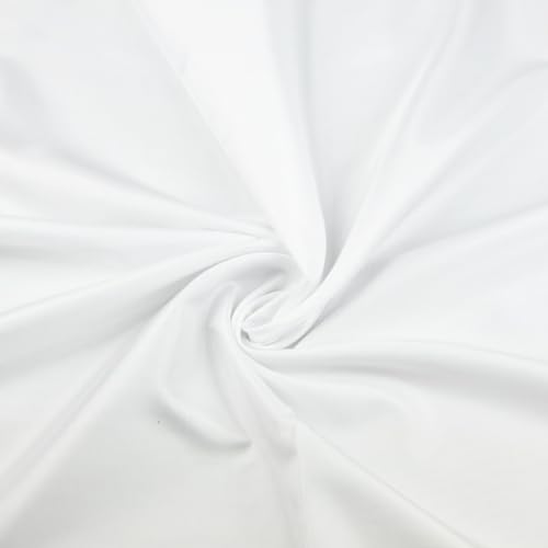Textrend Futterstoff Meterware - 100% Acetat - Knitterfreies Material - Vielseitiger Dekorationsstoff - Material der Kleidung - Textilien 1x1.4m - Stoff zum Nähen (Weiß) von TEXTREND