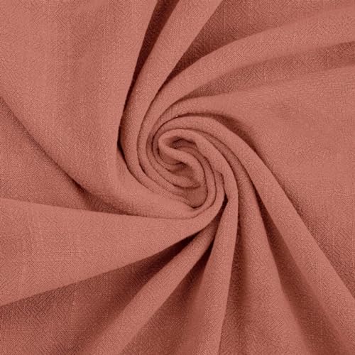 Textrend Leinen mit Viskose - Stoff zum Nähen - Textilien - Stoffe Meterware - Textilien 1x1.35m (Dunkle Koralle) von TEXTREND