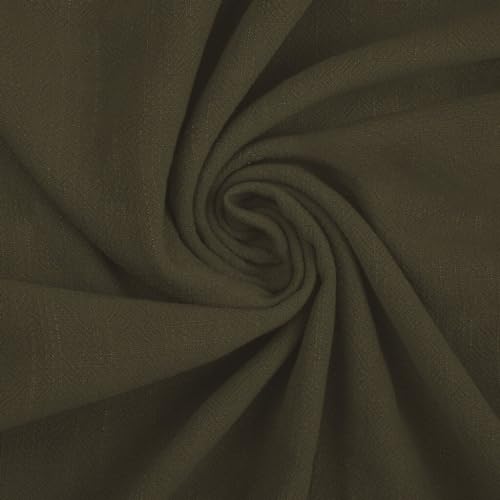 Textrend Leinen mit Viskose - Stoff zum Nähen - Textilien - Stoffe Meterware - Textilien 1x1.35m (Fauliges Grün) von TEXTREND