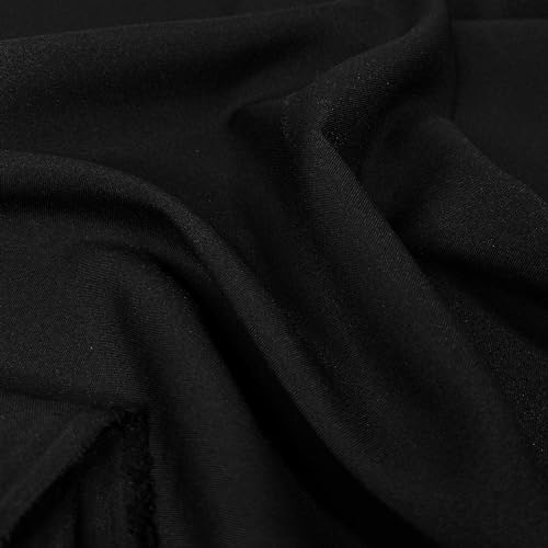 Textrend - Panama-Stretch-Stoff als Meterware - Polyester Stoff in zwei Farben - Textilien 1x1.50m - Stoffe Meterware (Schwarz) von TEXTREND