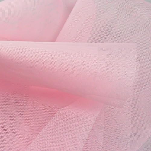 Textrend Tüllstoff - Kleidung und Dekorationen - Stoff zum Nähen - Hochzeitsdekoration - Tüll Meterware - Polyester - Textilien 1x1.6m (Blassrosa) von TEXTREND
