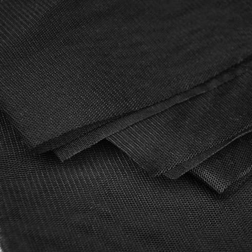 Textrend Tüllstoff - Kleidung und Dekorationen - Stoff zum Nähen - Hochzeitsdekoration - Tüll Meterware - Polyester - Textilien 1x1.6m (Schwarz) von TEXTREND