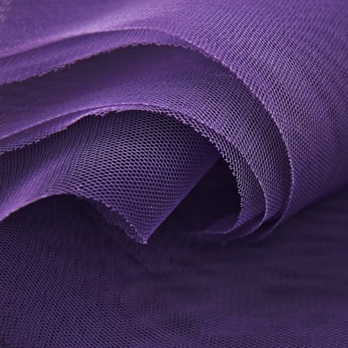 Textrend Tüllstoff - Kleidung und Dekorationen - Stoff zum Nähen - Hochzeitsdekoration - Tüll Meterware - Polyester - Textilien 1x1.6m (Violett) von TEXTREND