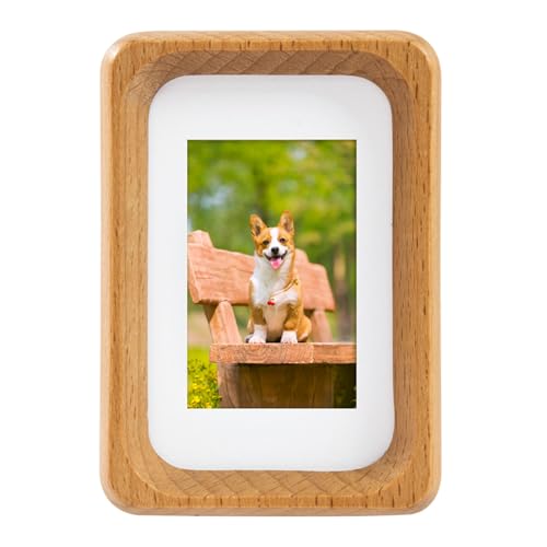 TEYCLZORE 3 Zoll Kleine Bilderrahmen aus Holz, Mini-Bilderrahmen für den Tisch mit Matte, 2 x 3 Zoll Foto-Bilderrahmen aus Natürlichem Buchenholz, Mini Instant Bilderrahmen, Small Photo Frame von TEYCLZORE