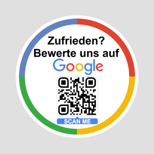 Social Media Aufkleber 4St mit QR Code Link für Firmen Unternehmen Marken Sticker personalisiert für Auto Bus Schaufenster Theke Marketing Werbung (Google Bewertung, 10cm 4Stück) von TF Skins