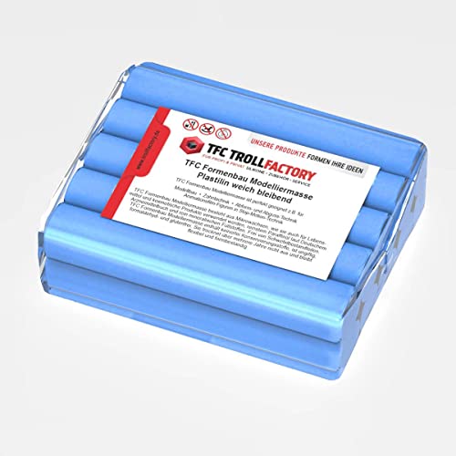 TFC Formenbau Modelliermasse hellblau Plastilin weich bleibend schwefelfrei - Größe: 5kg (5x1000g) von TFC Troll Factory