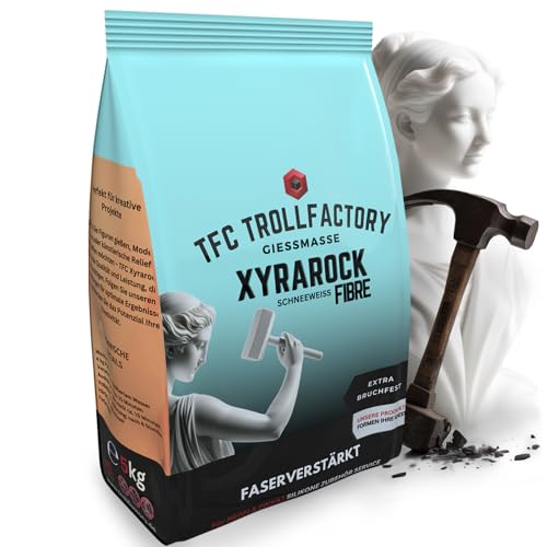 TFC Xyrarock FIBRE Gießpulver 25 kg – Extra Bruchfest, Faserverstärkt, Schneeweiß, Ideal für Kunst & Handwerk, 4:1 Mischverhältnis, von TFC Troll Factory