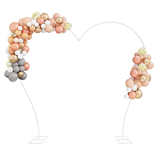 TFIANYNI Hochzeitsbogen Herz 2.65x2.35m Ballonbogen Gestell Kohlenstoffstahl Traubogen Mit Fuß, Hintergrund Ständer Deko Für Hochzeiten, Geburtstagsfeiern (Weiß) von TFIANYNI
