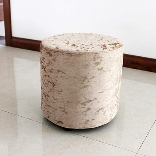 TFYSFSHN Fußhocker, Fußstütze, Pouf, Polsterhocker, Pannesamt, Ankleidesofa, Bank, zusätzlicher Sitz, Einzelhocker, schwarz, 30 x 30 x 30 cm (beige, 30 x 30 x 30 cm (12 x 12 x 12)) von TFYSFSHN