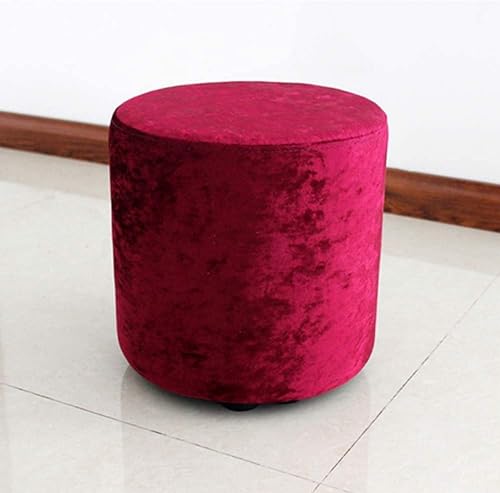 TFYSFSHN Fußhocker, Fußstütze, Pouf, Polsterhocker, Pannesamt, Frisiertisch, Sofabank, zusätzlicher Sitzplatz, Einzelhocker, schwarz, 30 x 30 x 30 cm (Rood 30x30x30cm(12x12x12)) von TFYSFSHN