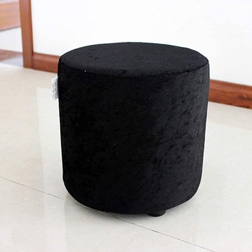 TFYSFSHN Fußhocker, Fußstütze, Pouf, Polsterhocker, Pannesamt, Frisiertisch, Sofabank, zusätzlicher Sitzplatz, Einzelhocker, schwarz, 30 x 30 x 30 cm (schwarz, 30 x 30 x 30 cm (12 x 12 x 12)) von TFYSFSHN