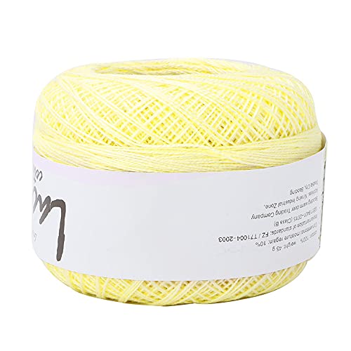 SPITZENBAUMWOLLFADEN, HANDGEHÄKELTE SOMMERSEIDE ZUM HANDWERKSTRICKEN (6607 light yellow) von TGBSOG