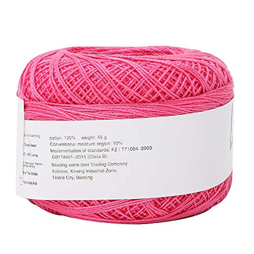 SPITZENBAUMWOLLFADEN, HANDGEHÄKELTE SOMMERSEIDE ZUM HANDWERKSTRICKEN (6615 rose red) von TGBSOG