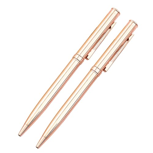 Büro Unterschrift Stift Business Stift, 2 stücke Kugelschreiber Metall Rollerball Stifte Glattes Schreiben Gel Tinte Stifte for Schule Büro Liefert Neutral Stift(Rose Gold) von TGDGFKIAS