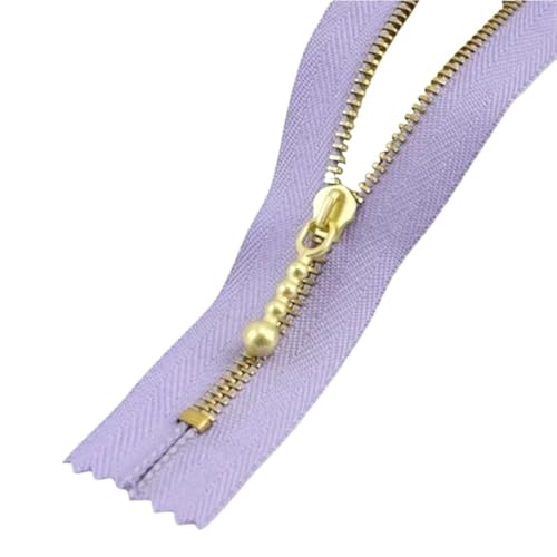 Nähen Sie den Reißverschluss, 5 Stück 3# Roségold/Khakigold/Blaugold/Kaffeegold Metallreißverschluss for Nähen, Flexibilität beim Verwenden von Metallreißverschlüssen for Reparatursets(Purple,15cm) von TGDGFKIAS