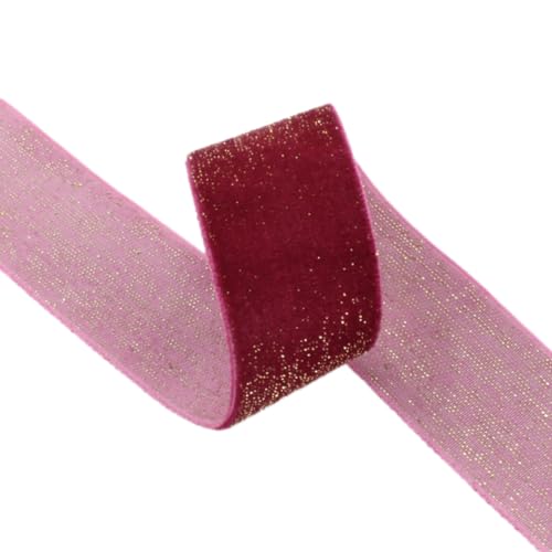 Personalisierte Bänder Geschenkband, 9m Glitzer Samt Dekoband,Schmuckband,Samtband,Geschenkband for Verpacken,Dekorieren Basteln(Pinkred) von TGDGFKIAS