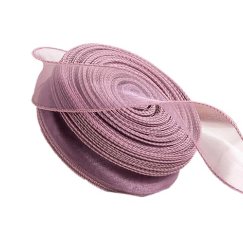 Personalisierte Bänder Geschenkband, Organzaband Dekoband 4cm x 50 Yards Dekoband Tüllband Transparent Chiffon Geschenkband(Dark purple) von TGDGFKIAS