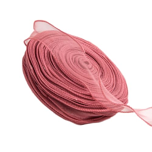 Personalisierte Bänder Geschenkband, Organzaband Dekoband 4cm x 50 Yards Dekoband Tüllband Transparent Chiffon Geschenkband(Rosso) von TGDGFKIAS