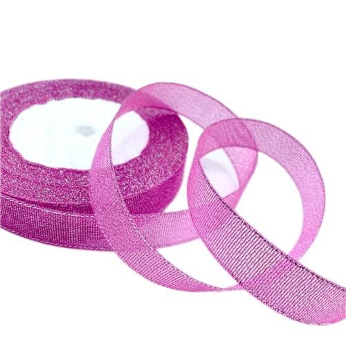 Personalisierte Bänder Geschenkband, Weihnachtsband Glitzerband Geschenkband Schleifenband Dekoband for Dekorieren und Basteln, Dekoband Bänder(Pinkred) von TGDGFKIAS