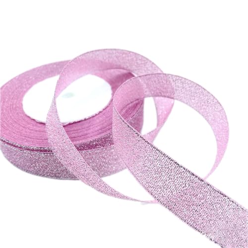 Personalisierte Bänder Geschenkband, Weihnachtsband Glitzerband Geschenkband Schleifenband Dekoband for Dekorieren und Basteln, Dekoband Bänder(Roze) von TGDGFKIAS