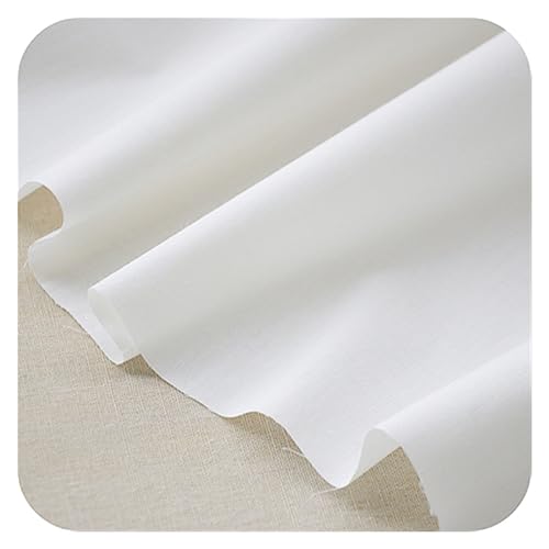 TGDGFKIAS Baumwollstoff, Baumwolltuch bestickt 3D Blume Spitze Stoff handgefertigt DIY Frauen Kleidung Baby Kleid Tischdecke Zubehör(Off White Lining) von TGDGFKIAS