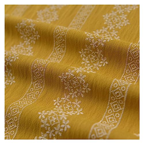 TGDGFKIAS Baumwollstoff, Vintage Baumwolle und Leinen Stoff for Kleidung Kleid Hemd Cheongsam Tischdecke Handnade Diy Stoff(Giallo) von TGDGFKIAS