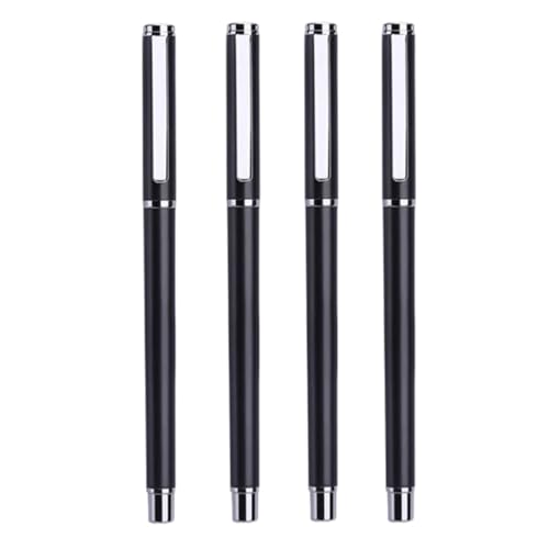 TGDGFKIAS Büro Unterschrift Stift Business Stift, 4 Stück Metall-Kugelschreiber, 1,0 mm, feine Spitze, flüssiger Gel-Tintenstift, professioneller Executive-Büro-Tintenroller(Black) von TGDGFKIAS