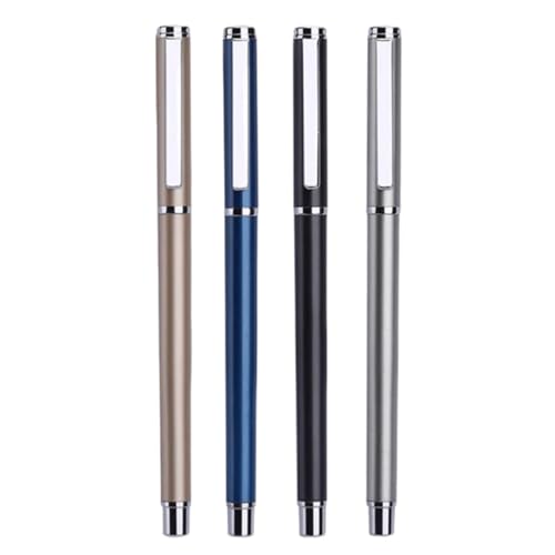 TGDGFKIAS Büro Unterschrift Stift Business Stift, 4 Stück Metall-Kugelschreiber, 1,0 mm, feine Spitze, flüssiger Gel-Tintenstift, professioneller Executive-Büro-Tintenroller(Mixed Colors) von TGDGFKIAS