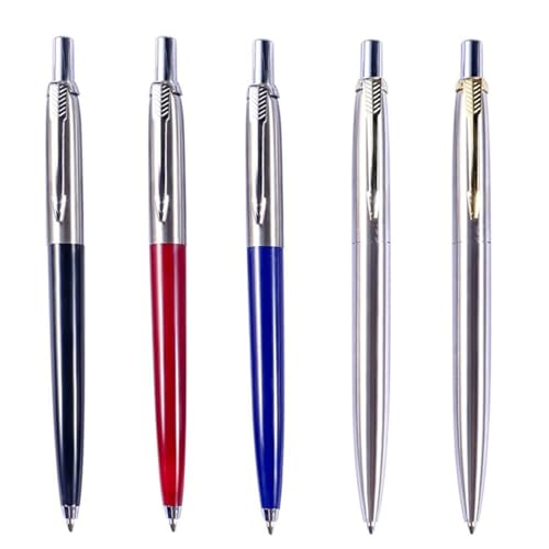 TGDGFKIAS Büro Unterschrift Stift Business Stift, 5 Stück Kugelschreiber, Metall-Tintenroller, die fließend schreiben, Gel-Tintenstifte, klassischer Business-Büro-Schreibstift von TGDGFKIAS