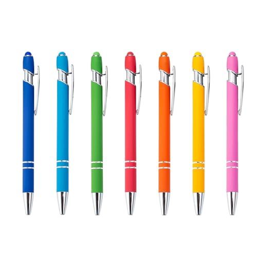 TGDGFKIAS Büro Unterschrift Stift Business Stift, 7er-Pack Kugelschreiber, schwarze Tinte, Metallstift, Tintenroller, 1,0 mm, einziehbare Gel-Tintenstifte, glattes Schreiben, neutraler Stift(B) von TGDGFKIAS