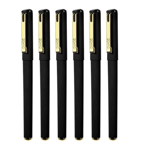 TGDGFKIAS Büro Unterschrift Stift Business Stift, Kugelschreiber, 0,9 mm verdickte Metallspitze, Tintenroller, schwarze Tinte, Gel-Tintenstifte(6pcs) von TGDGFKIAS