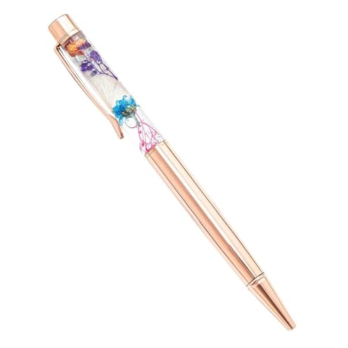 TGDGFKIAS Büro Unterschrift Stift Business Stift, Kugelschreiber, Trockenblumen-Stiftschaft, bunte Metall-Tintenroller for Lehrer, Schüler, Gel-Tintenstifte, die fließend schreiben(Rose gold) von TGDGFKIAS