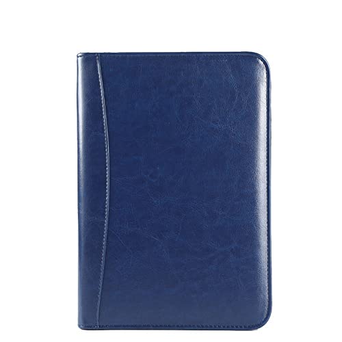 TGDGFKIAS Business Padfolio Konferenzmappe, Organizer A4 Ledertasche Business Ringbuch Business mit Reißverschluss(Blu) von TGDGFKIAS