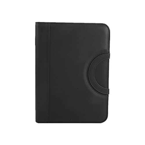 TGDGFKIAS Business Padfolio Konferenzmappe, Organizer A4 Ledertasche Businessmappe mit Ringbuch Business Reißverschluss(Black) von TGDGFKIAS